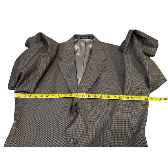 Austin Reed 44S Brown Houndstooth Wool Blazer | 3-Button Sport Coat - Picture 8 of 9